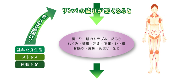 リンパの流れが悪くなると・・・